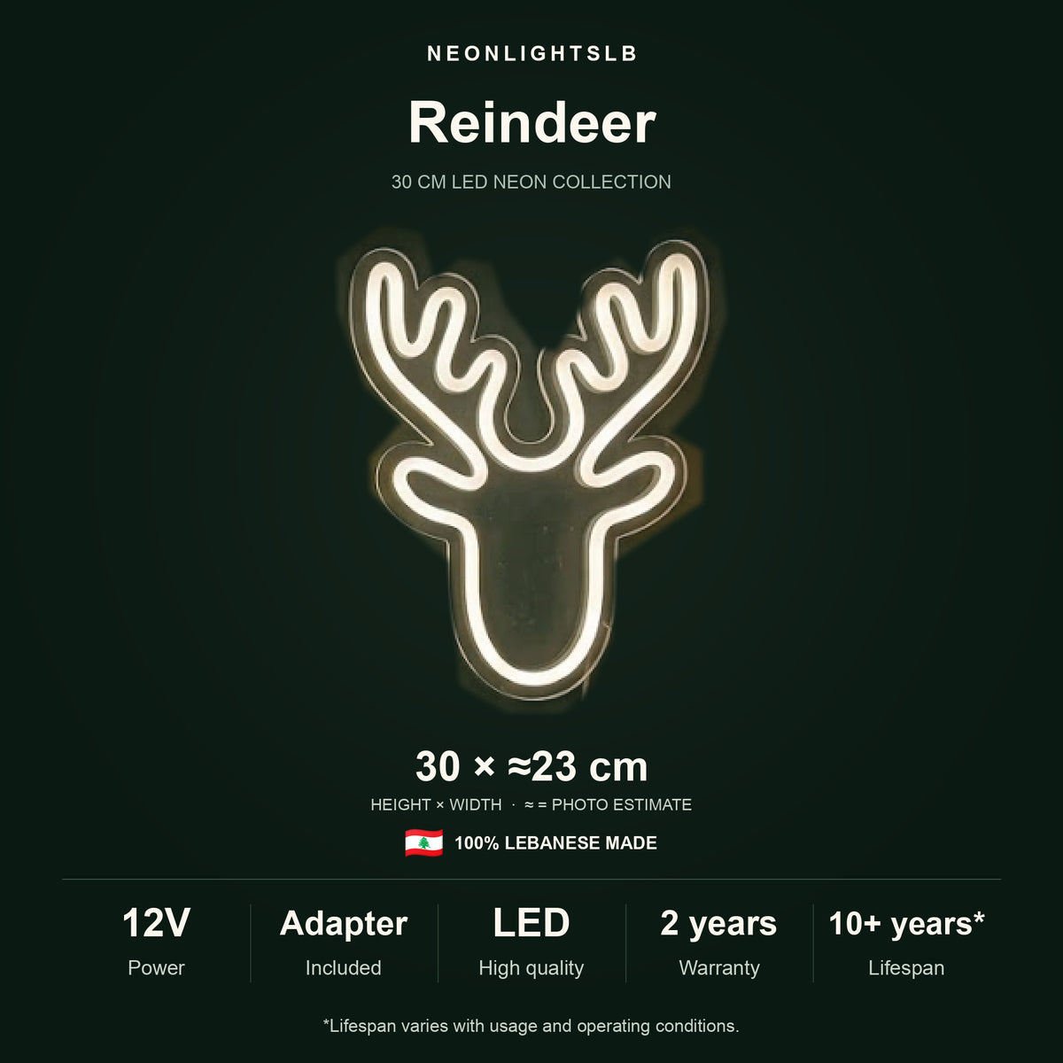 Christmas Reindeer Neon Sign