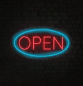 Open Round Neon Sign