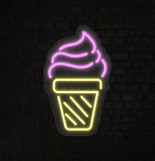 Ice Cream Cone Neon Sign