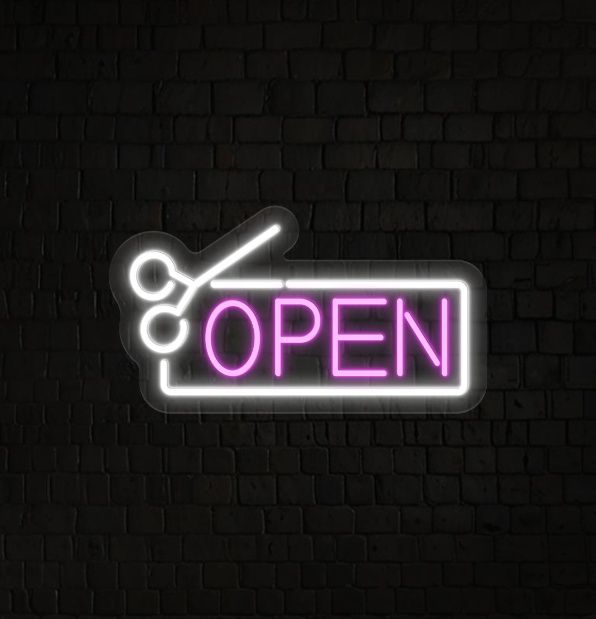 Open Salon Neon Sign